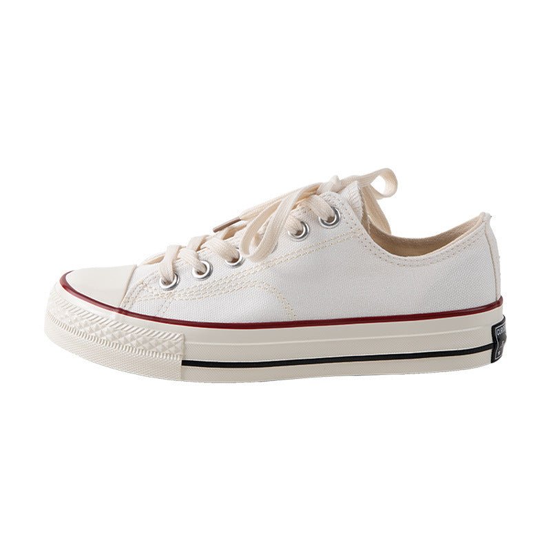 White Low Top 1970s Canvas Shoes Female Students Korean Style Womens Shoes - Purcell's Clothing Company - 0