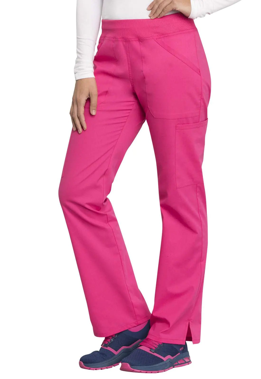 Workwear Professionals Scrubs for Women Pull - On Cargo Pant, Soft Stretch WW170 XX - Small Electric Pink - Purcell's Clothing Company - 