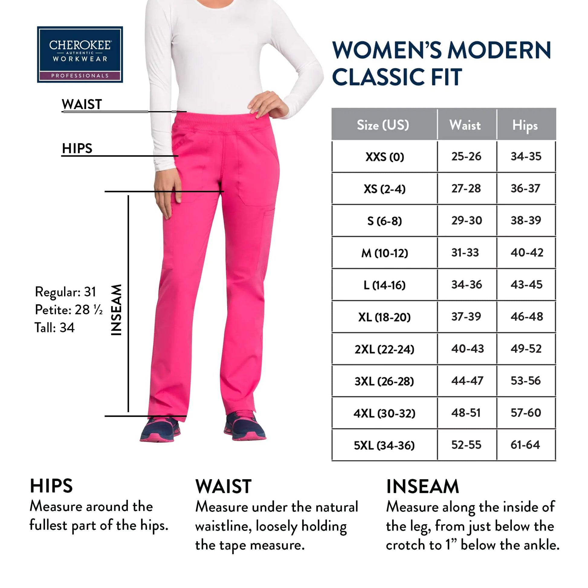 Workwear Professionals Scrubs for Women Pull - On Cargo Pant, Soft Stretch WW170 XX - Small Electric Pink - Purcell's Clothing Company - 